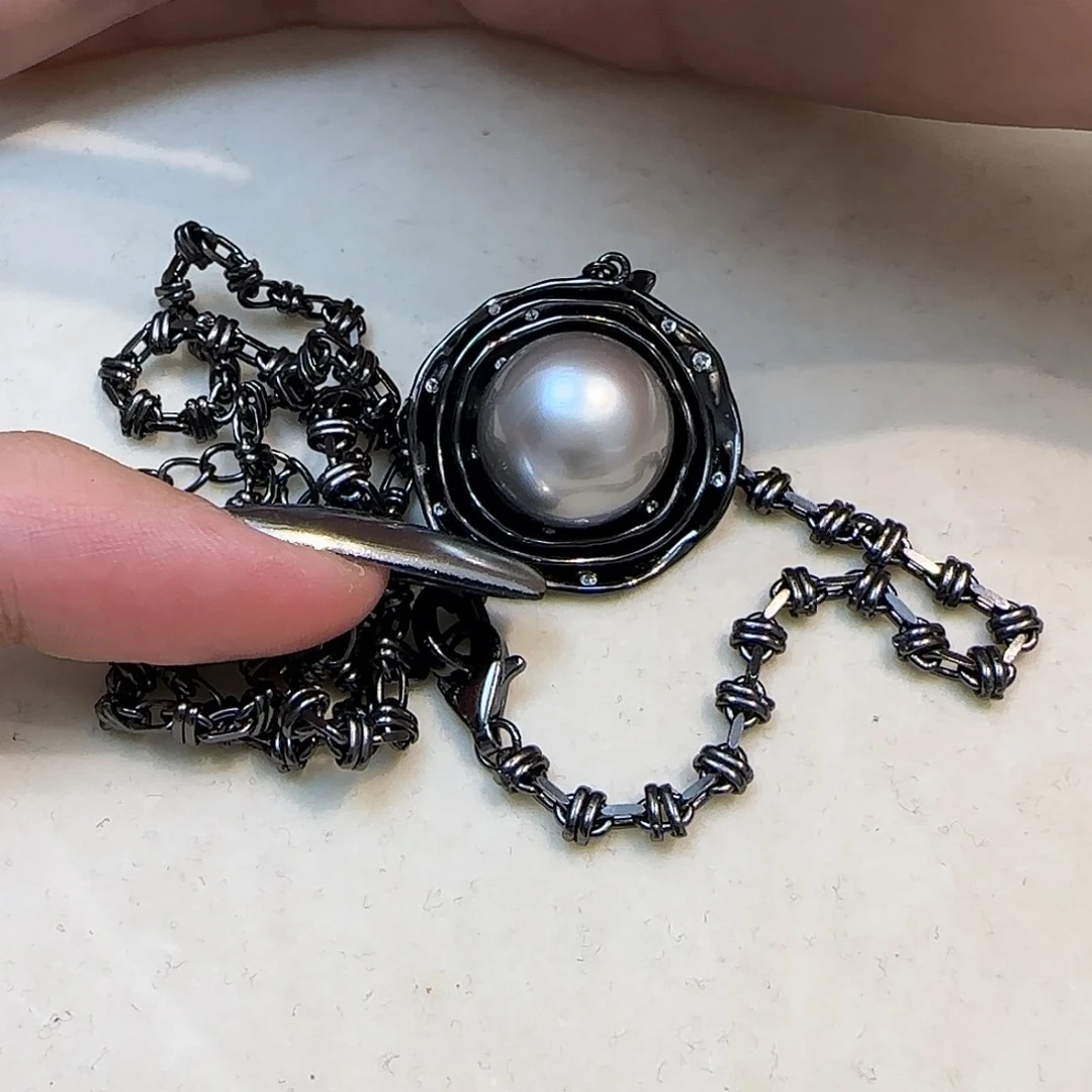 银S925镶嵌海水珍珠颈饰