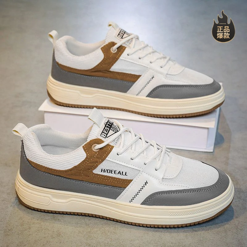 断码男鞋秋季2025新款透气港风百搭耐脏网面鞋潮流轻便软底运动休