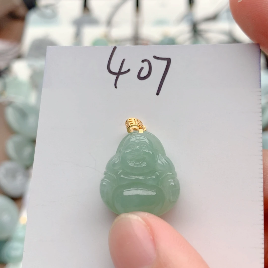 翡翠银S925镀金镶嵌颈饰吊坠