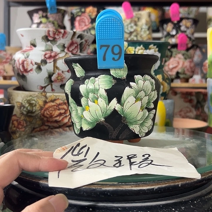 满38包邮 景德镇手绘花盆