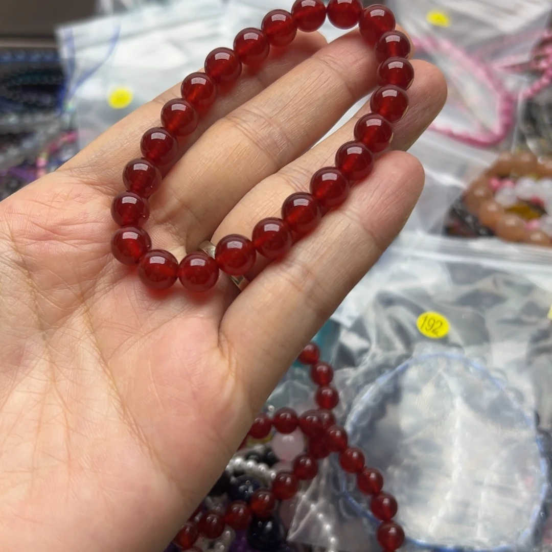 未镶嵌烟晶手链红玛瑙8
