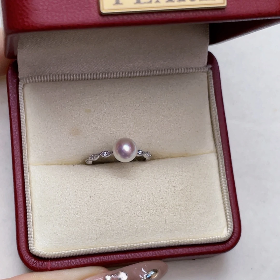 拜***姐戒指海水珍珠银S925镶嵌