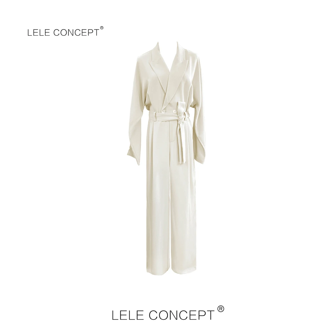 LELE CONCEPT |「夭夭」高级感优雅气质休闲风两扣腰带连体裤K0180