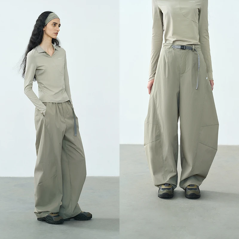 半圆女装[运动]2025春季轻户外运动休闲弯刀裤女松紧腰15513015