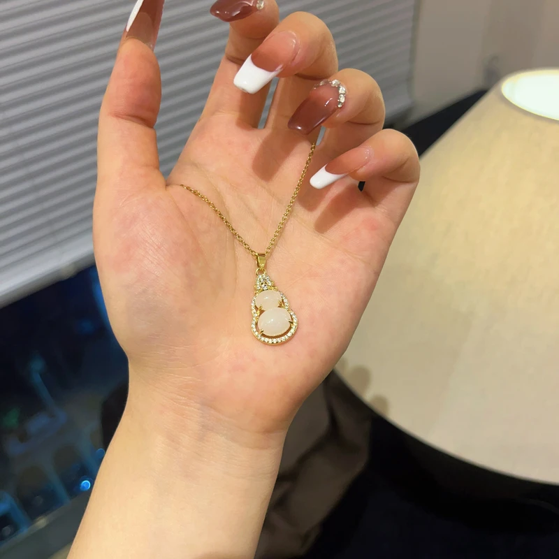 铜合金树脂手链 铜合金 111 时尚国风白月光葫芦项链