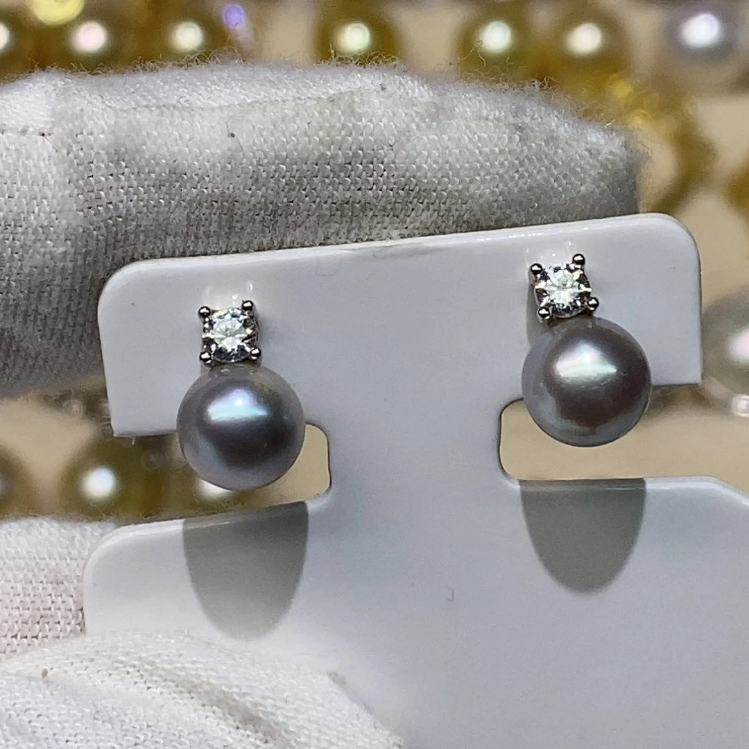 耳饰海水珍珠银S925镶嵌