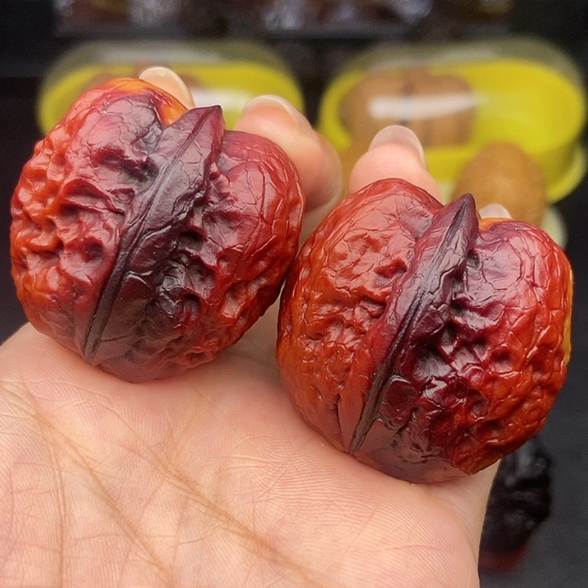 【闪购商品】文玩核桃把件38尺七彩帝王筋元宝