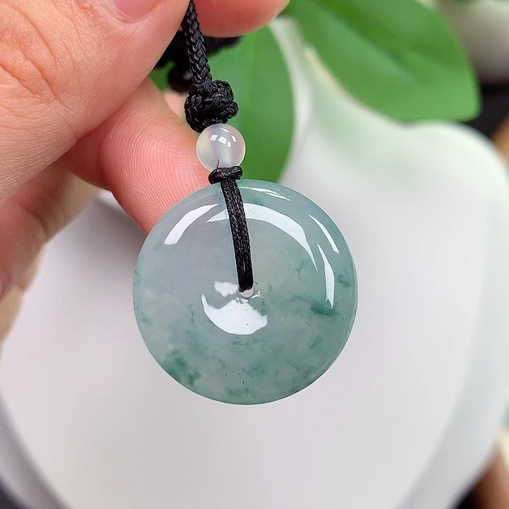 翡翠未镶嵌颈饰平安扣 24x6.4mm