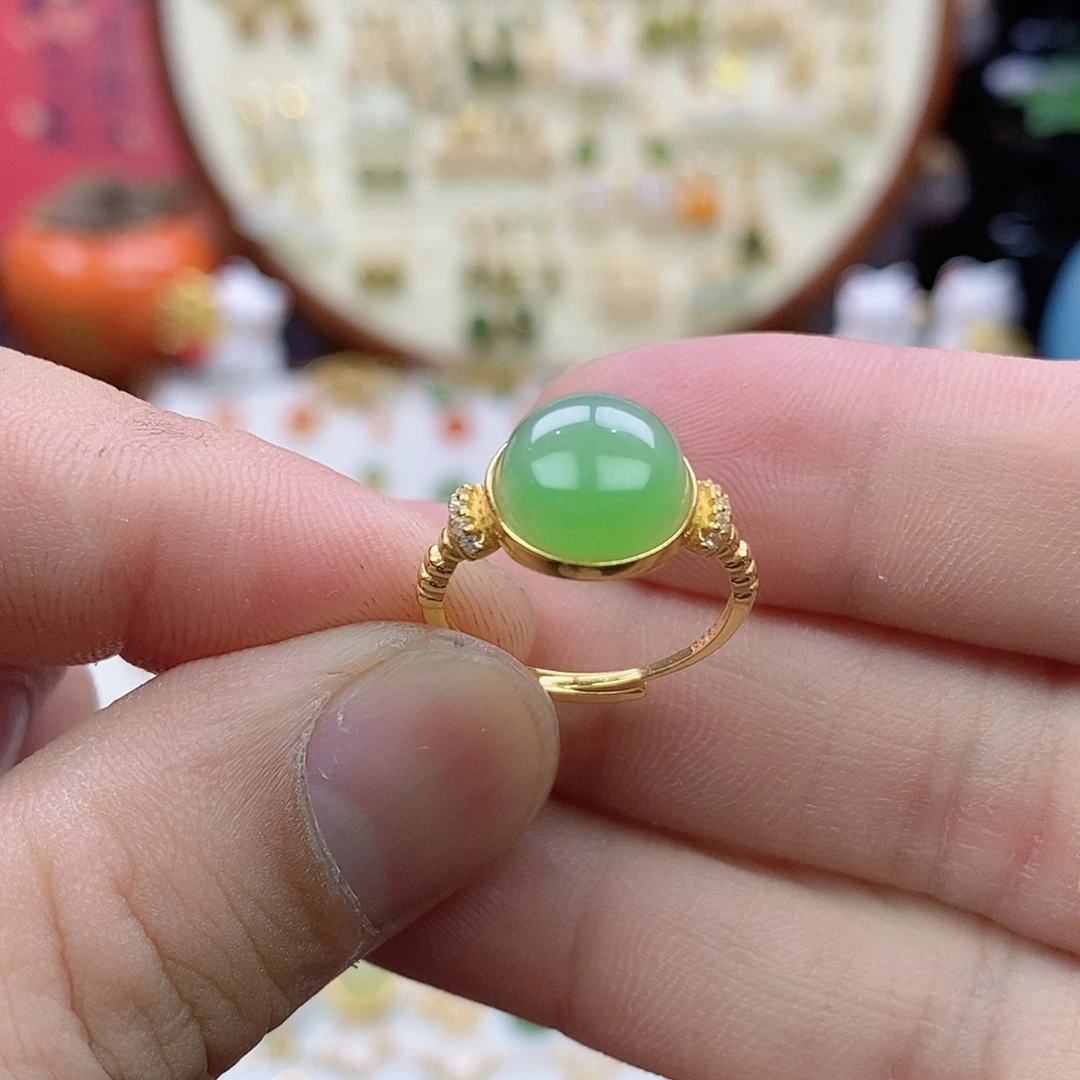 银S925镶嵌戒指和田玉