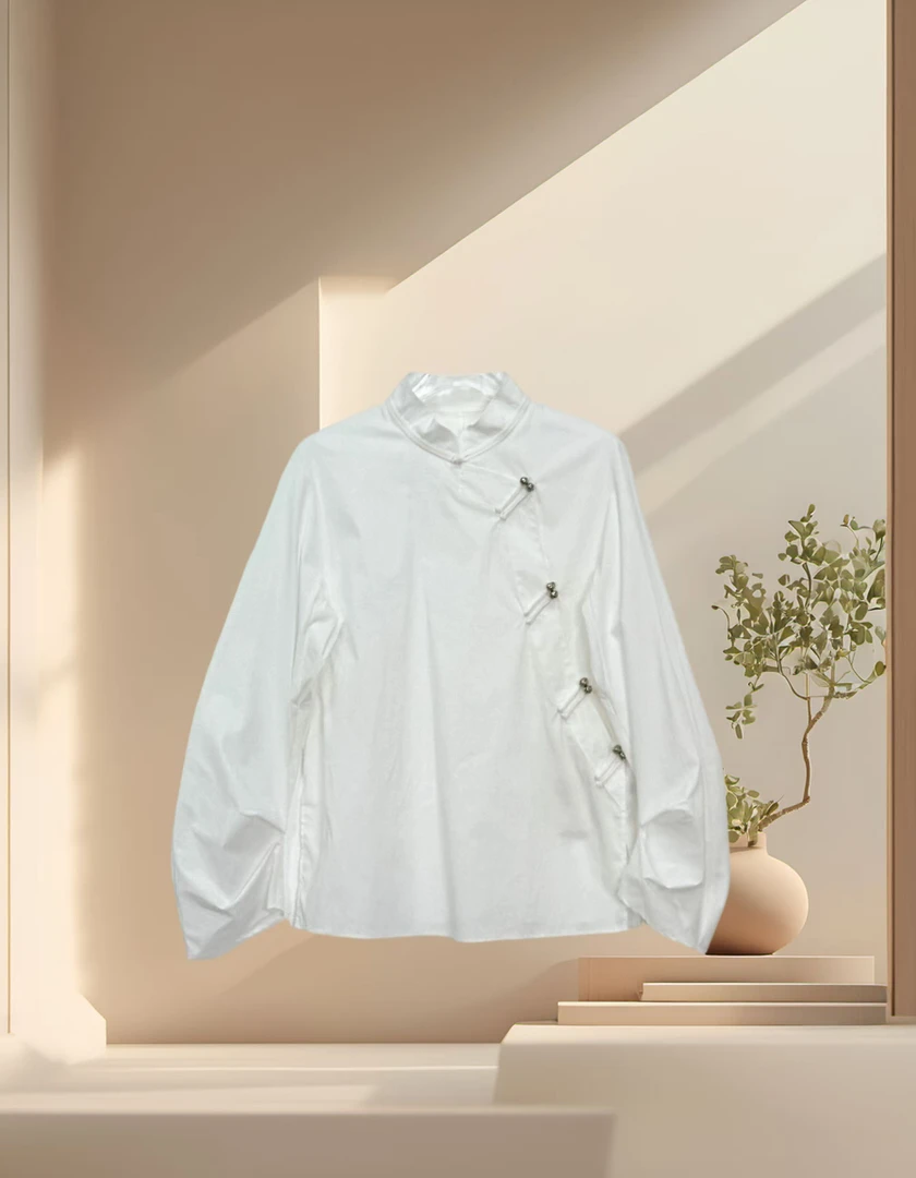 【浩浩高定】新中式质感白衬衫KED1676
