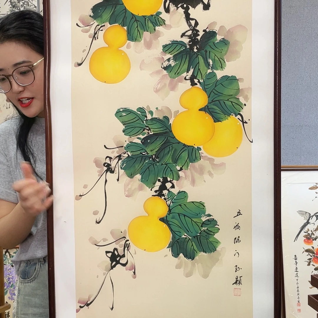 书法手绘带框尺寸：53*103