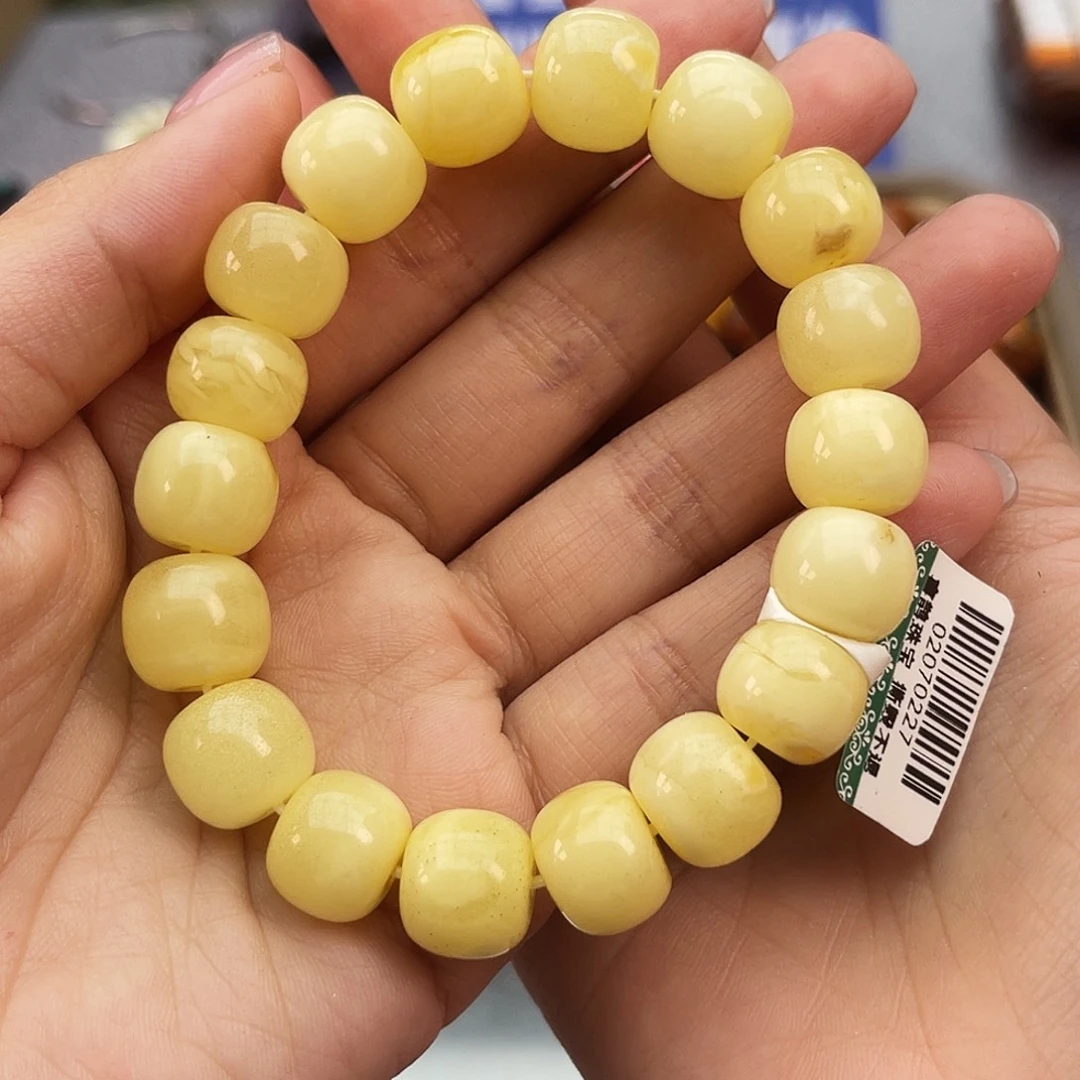 手链琥珀未镶嵌12m白蜡