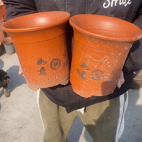 紫砂中国离心紫砂花盆，