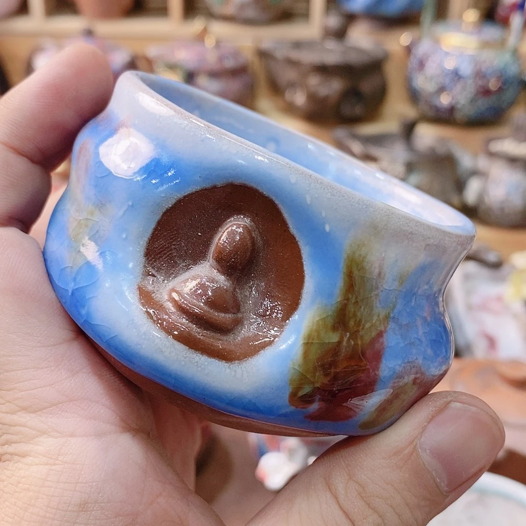 粗陶志野柴烧茶具