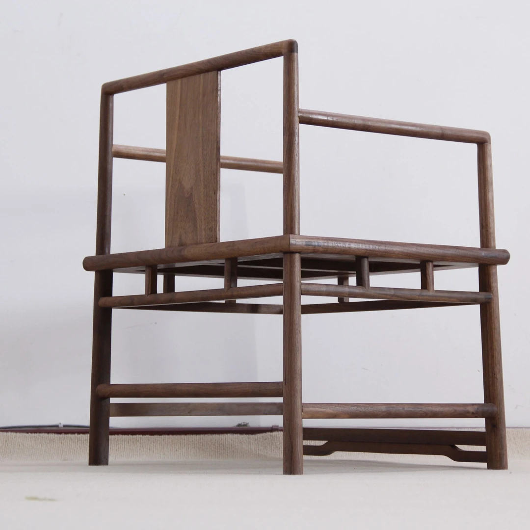 北美黑胡桃小方椅 行思禅椅 书房 客厅 餐椅