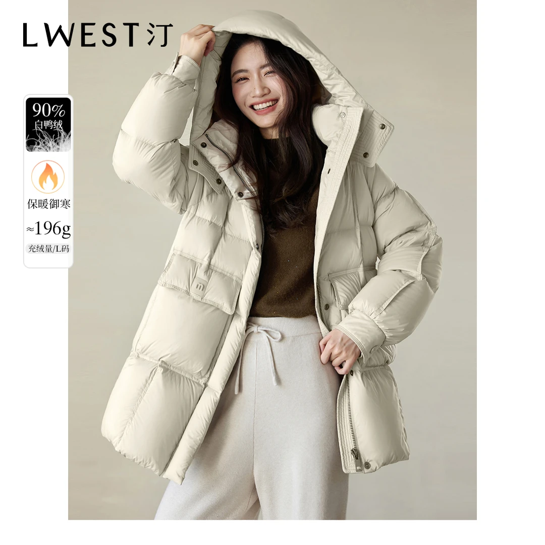 【林一专属】朗文斯汀中长款立领连帽羽绒服DTMA4509C12762