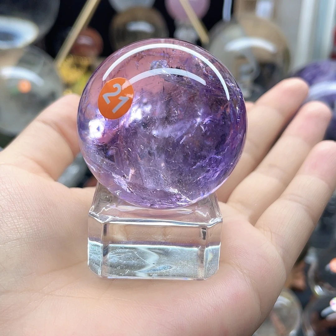 未镶嵌珠宝半成品水晶紫水晶45爆彩A21
