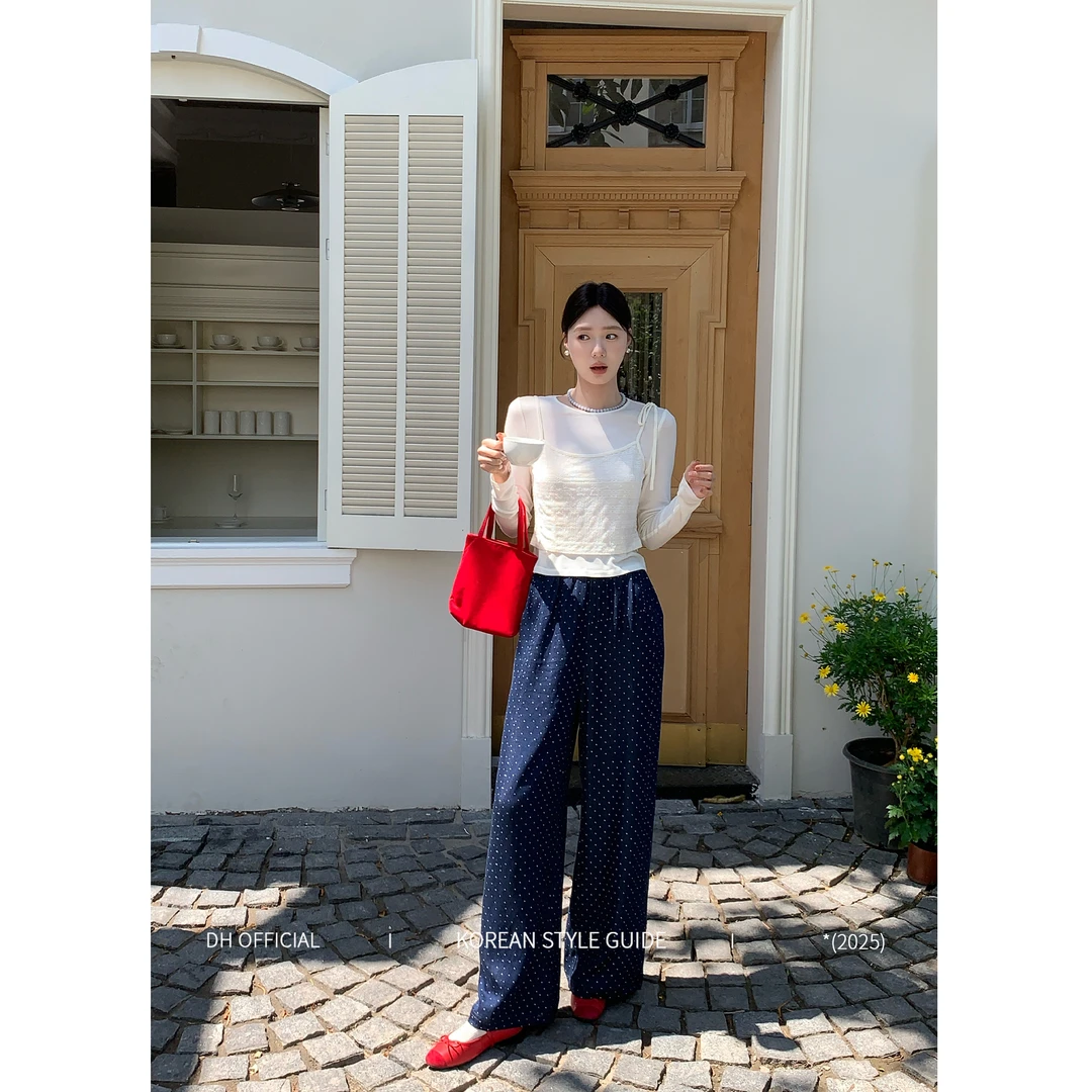 DH OFFICIAL 大花【韩女日常 tops】温柔清透气质显瘦设计感雪纺衫