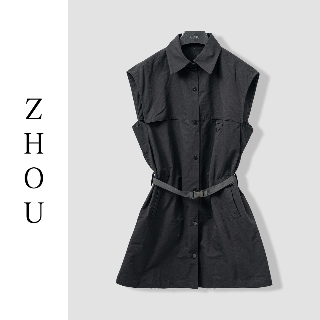 黑色通勤日常气质连衣裙-21716