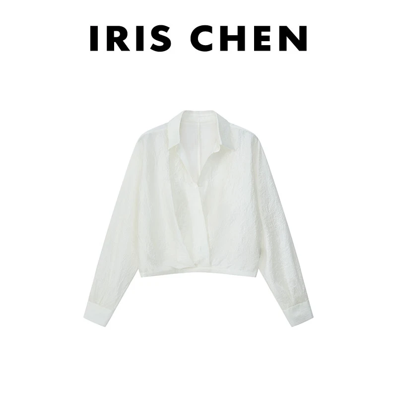 现货IRIS CHEN 追风者 2025春夏上新醋酸显瘦隐形暗扣衬衫25SY070