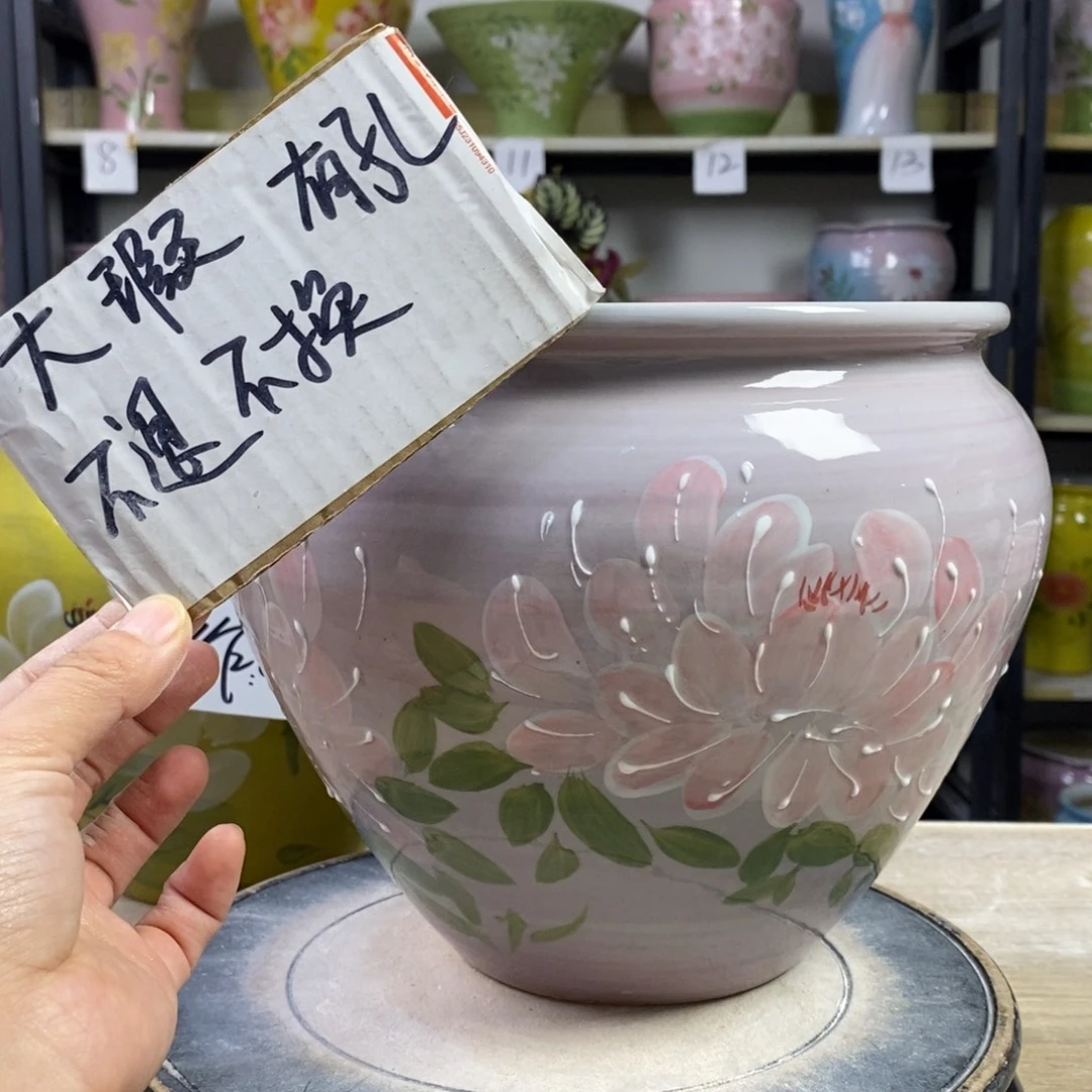 景德镇手工手绘陶瓷花盆