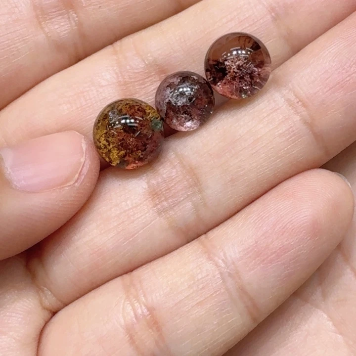 水晶单珠未镶嵌横通孔3个单珠