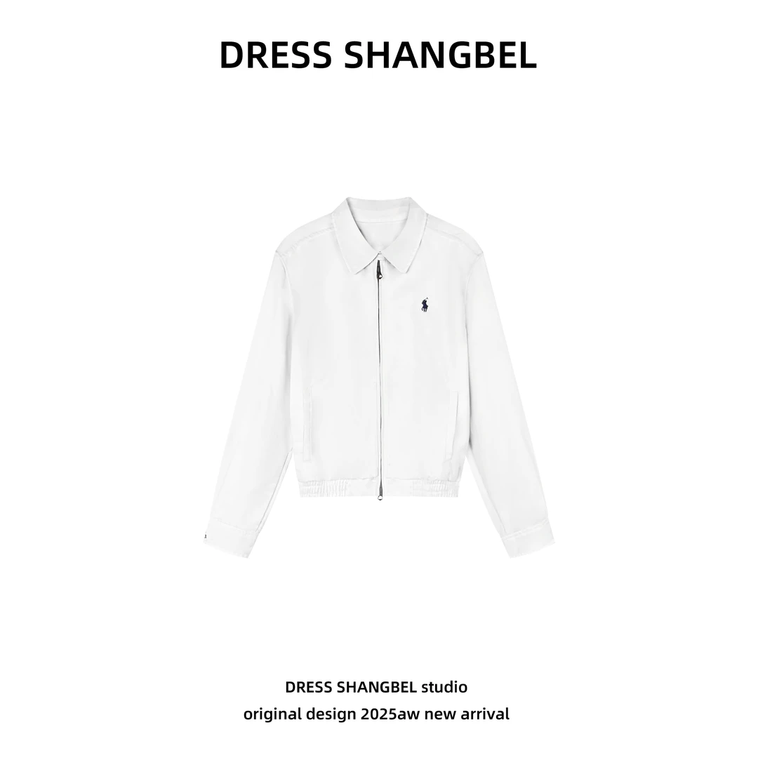 DRESS -秋季新款C77设计师轻奢高端时尚白色翻领刺绣外套5982H