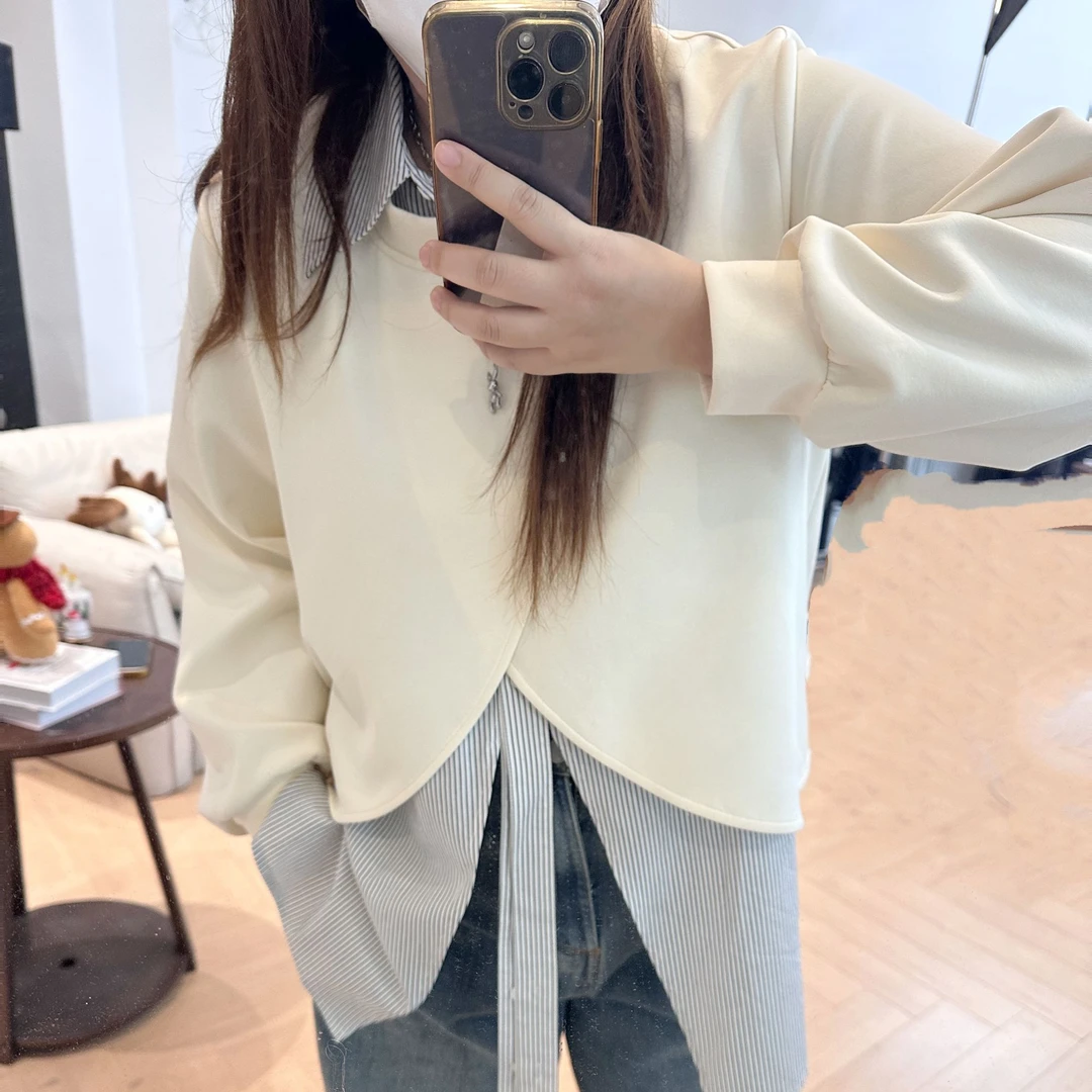 琳妹妹大码女装【奶油威化】胖mm2025年春季假两件卫衣WLL224