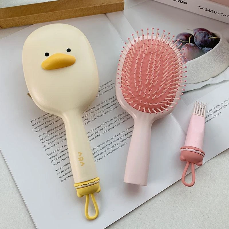 可爱鸭鸭气垫梳按摩女士长发头发卷发家用防静电蓬松梳头气囊梳子