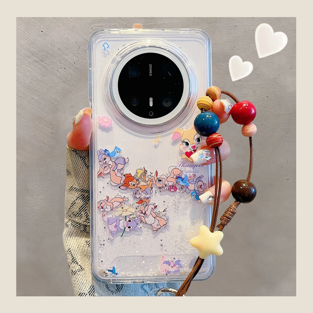 适用华为mate70pro+新款手机壳可爱流沙小鹿斑比桑普兔mate60/50/