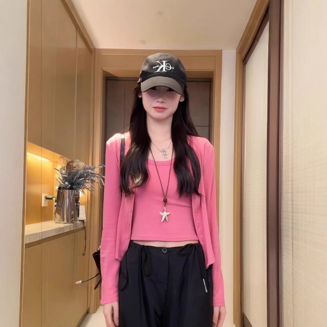 早秋高密棉纯欲防晒慵懒风开衫长袖短外套高弹2025早秋新款