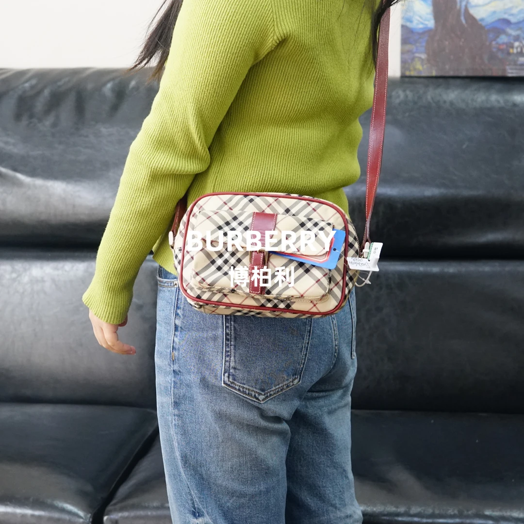 95新 BURBERRY/博柏利 巴宝莉/格纹斜挎包/JJ02706041/6041