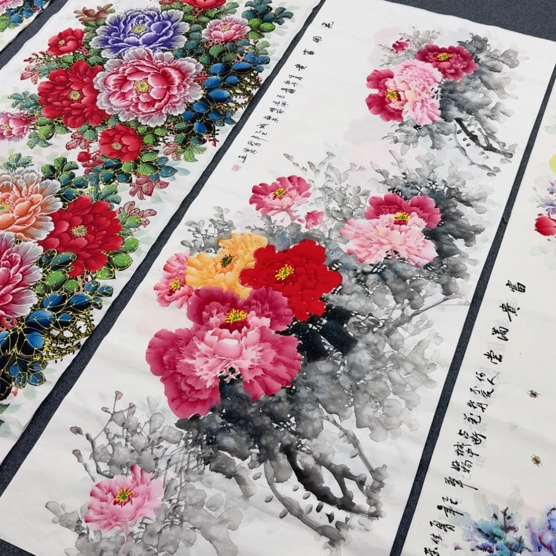 国画尺寸70X180纯手绘作品