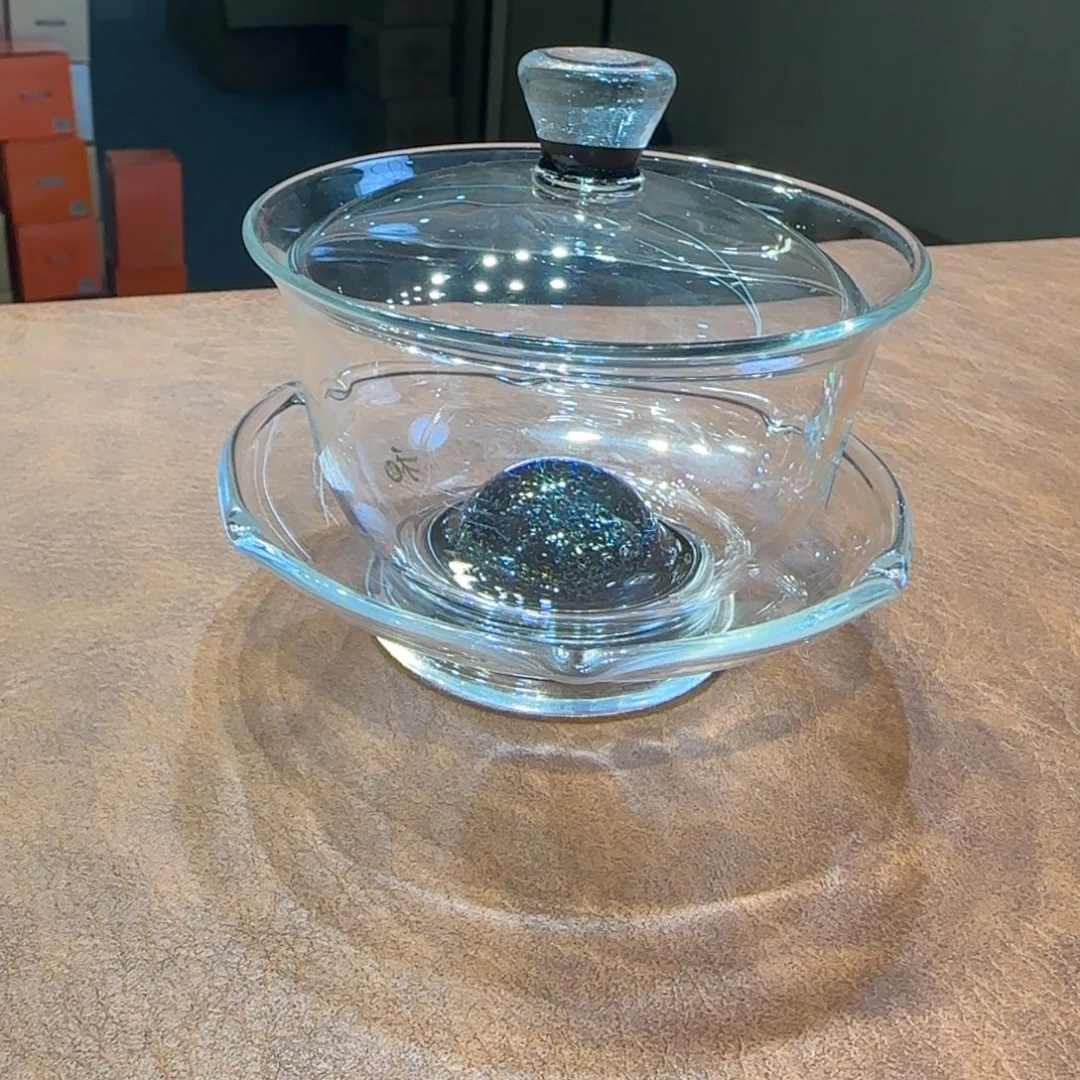 舟***鲜禾器沁莲盖碗黑金