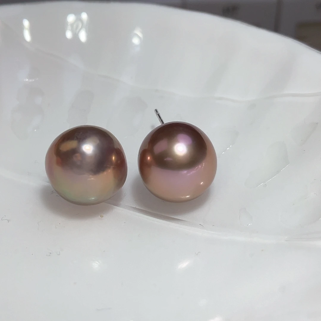淡水珍珠耳饰银S925镶嵌