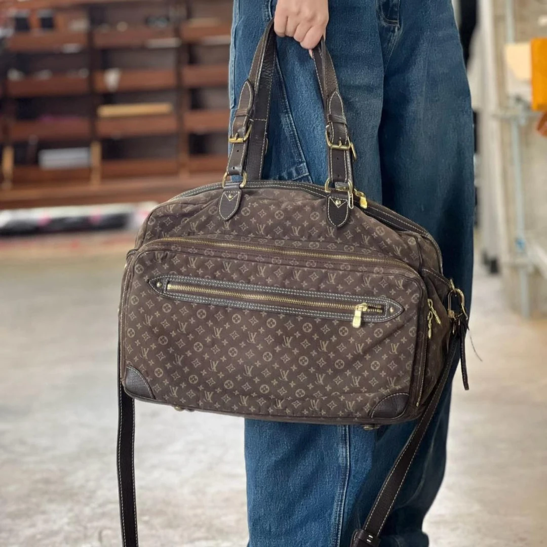 95新 LouisVuitton/路易威登 大吉中古/LV丹宁公文波士顿单肩斜挎