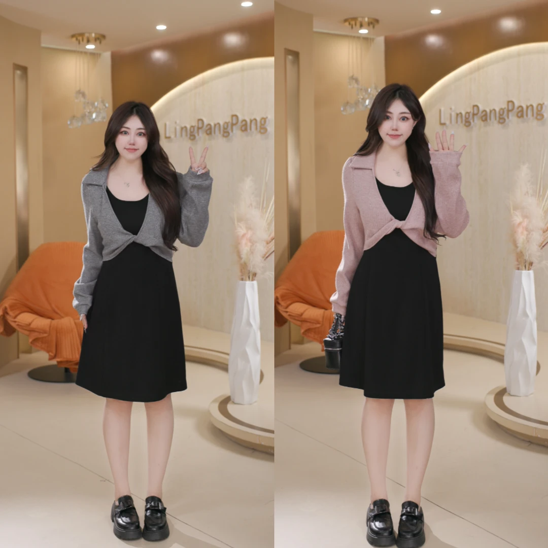 【玲胖胖 森林迷鹿】秋款宽松时尚百搭显瘦大码女装连衣裙LPP61948