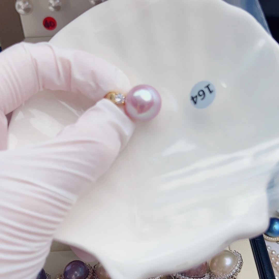 银S925镶嵌淡水珍珠耳饰