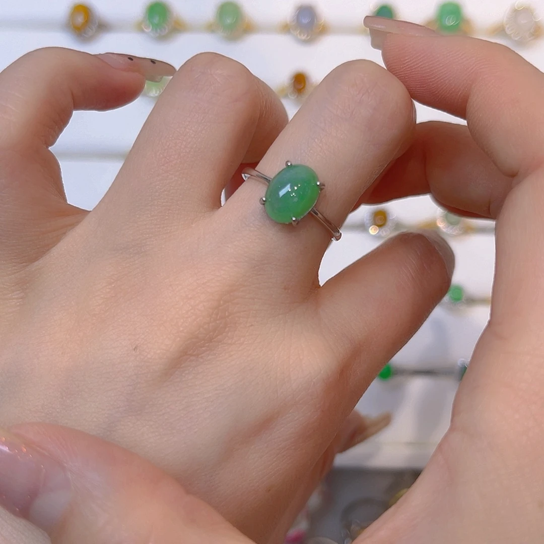 银S925镶嵌戒指翡翠