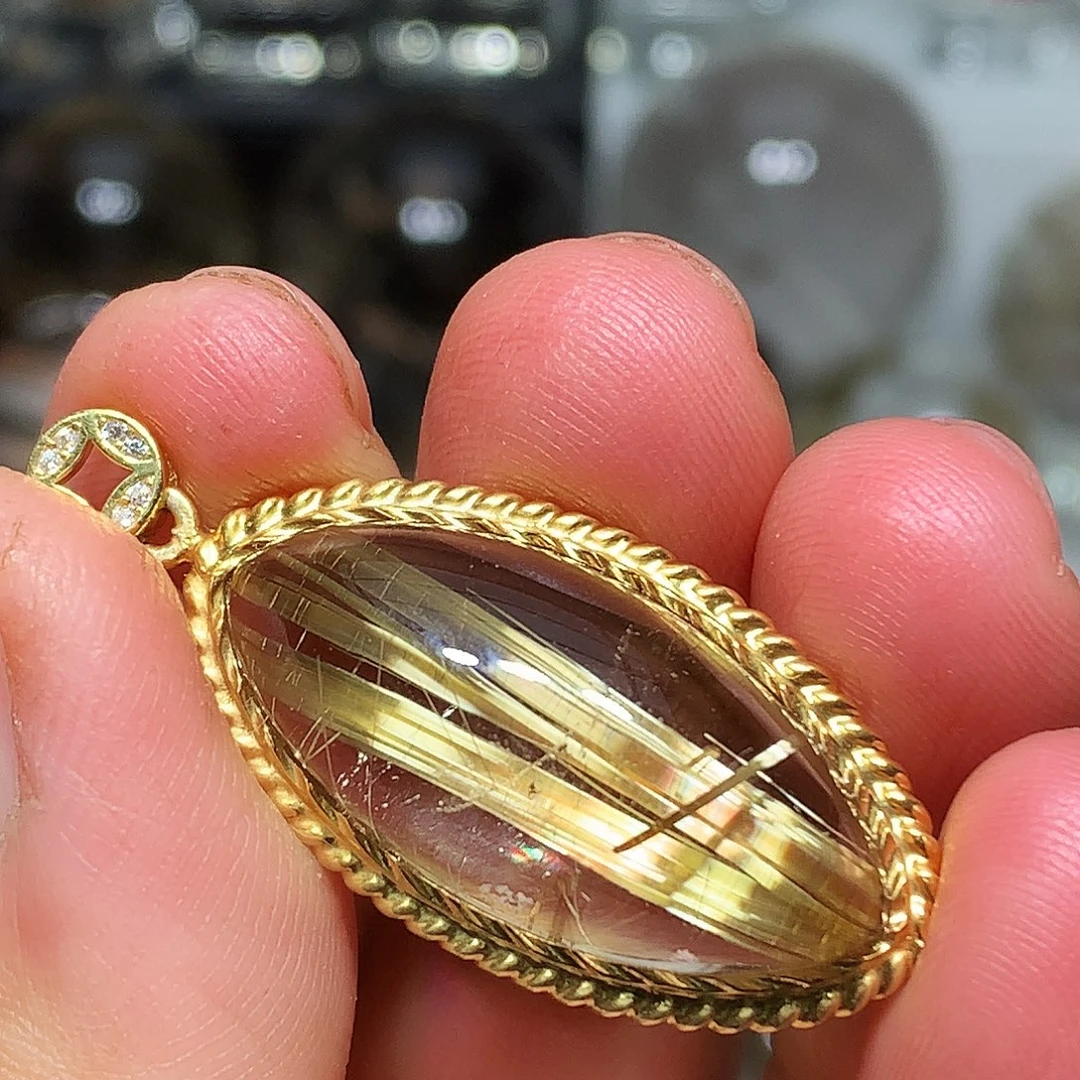 水晶珠宝半成品银S925镀金镶嵌定制款