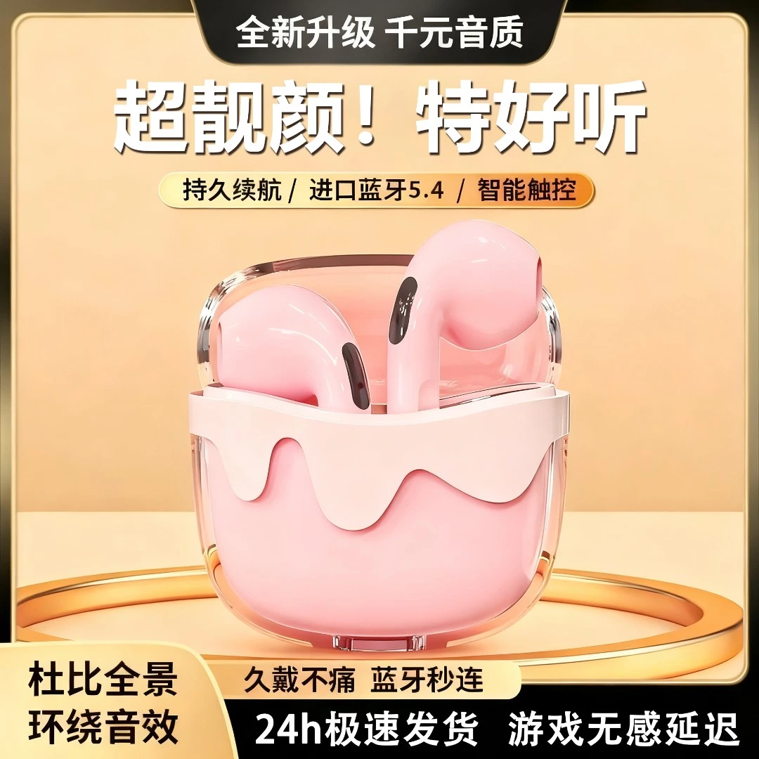 【柏林之音】新款透明无线蓝牙耳机高音质半入耳高颜值超长续航通用