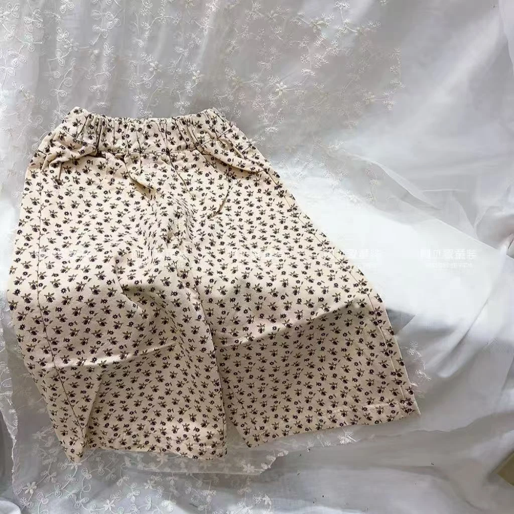 【M1】巴黎小屋6769碎花棉布裤童装