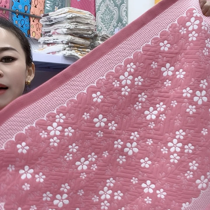 棉粉色雪花纯棉面料