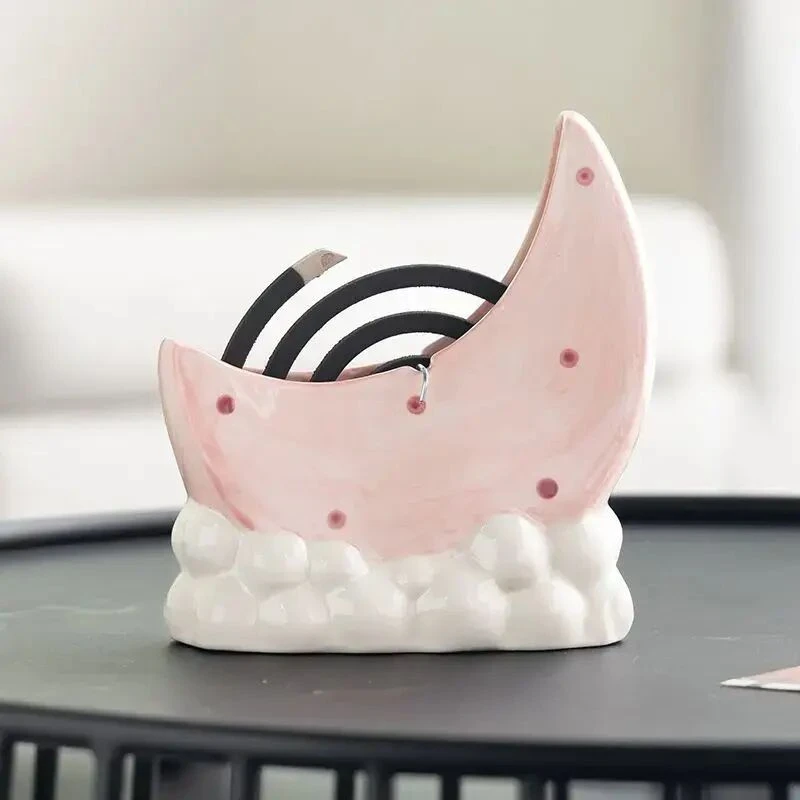 可爱简约蚊香盒陶瓷防烫不落灰家用防火高颜值大号通用室内高颜值