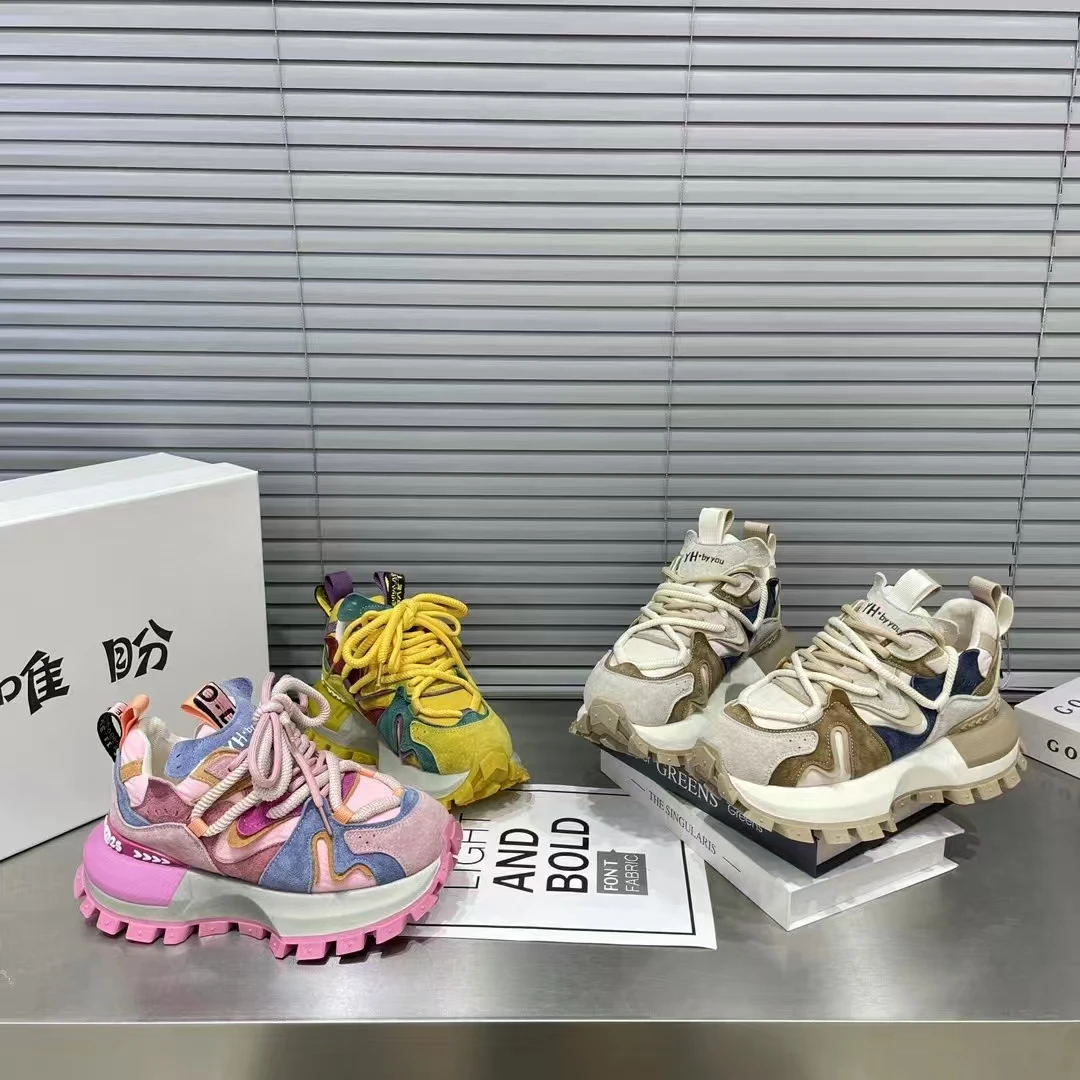 2025韩国春季新款阿甘鞋女韩版时尚休闲百搭厚底舒适真皮运动鞋女
