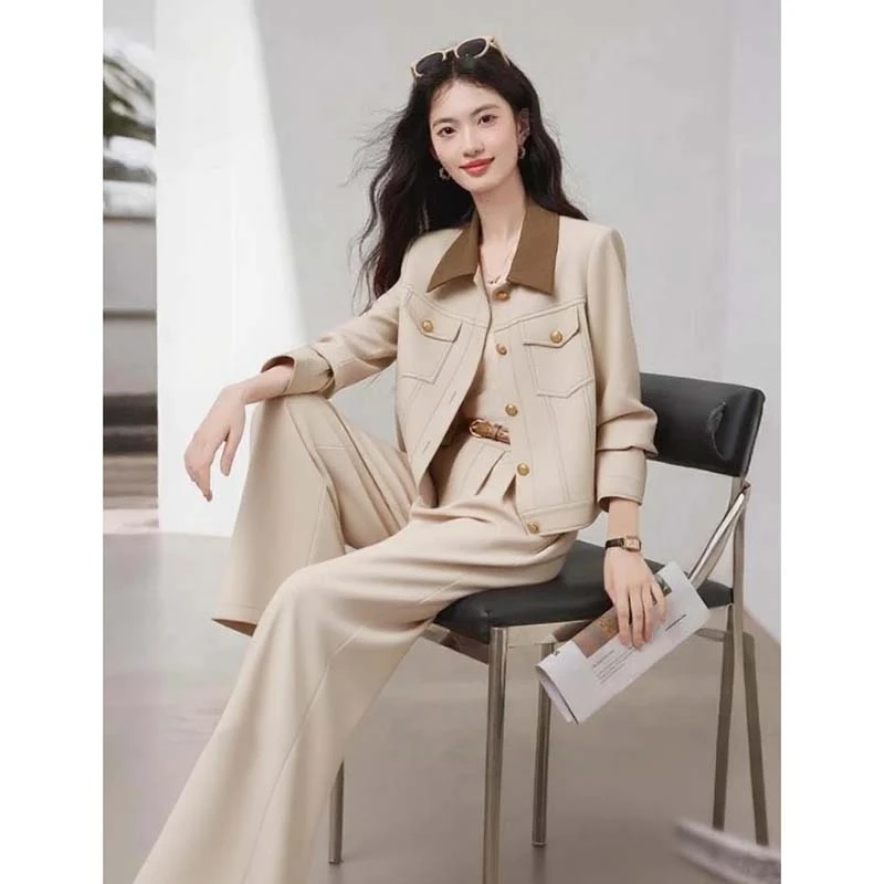 两件套时尚百搭时尚显瘦衣服套装小香风气质小个子洋气休闲减龄