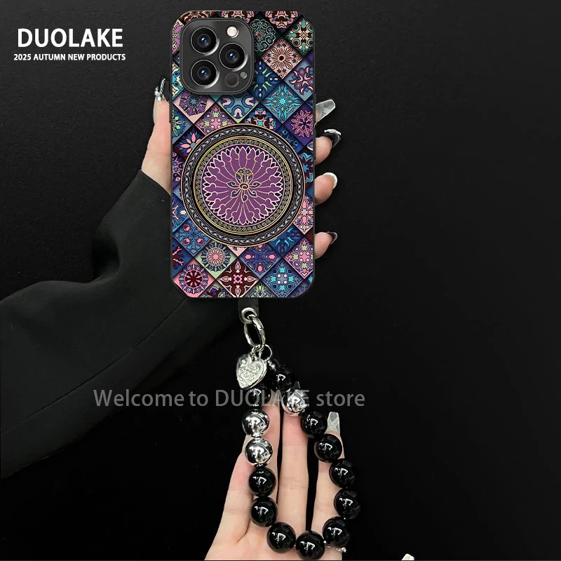 民族图腾适用苹果vivo华为oppo小米iPhone17电镀羊皮防摔手机壳潮