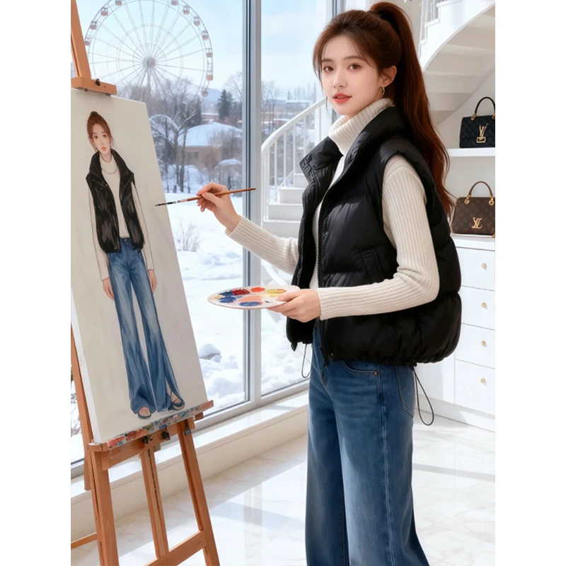 SHALLDOER【冬日行者】上档次立领马甲女2026秋冬季叠穿设计感马夹