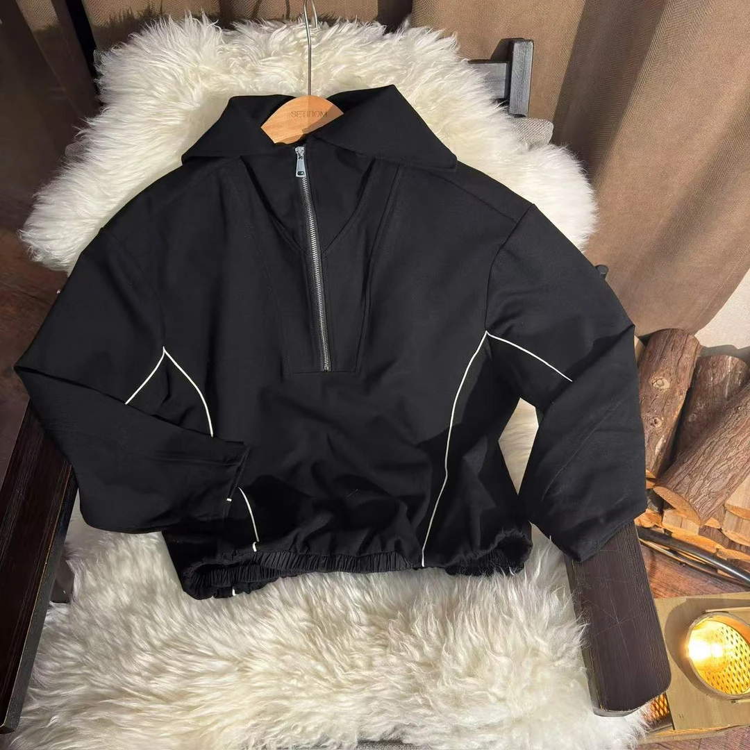 【首次六折】西町村屋海军领半拉链短款卫衣HA9108006