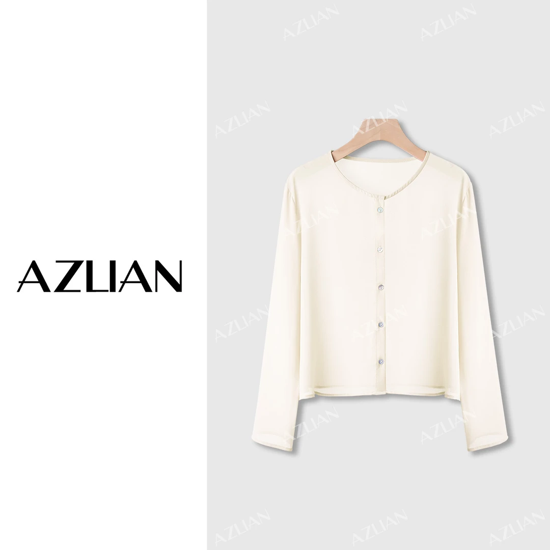 【佳佳定制】春夏圆领透视防晒长袖开衫女宽松薄款外搭 PX-1754